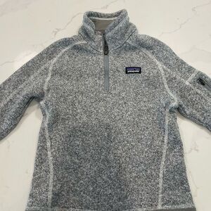 Kids Patagonia Heathered Gray Fleece Pullover